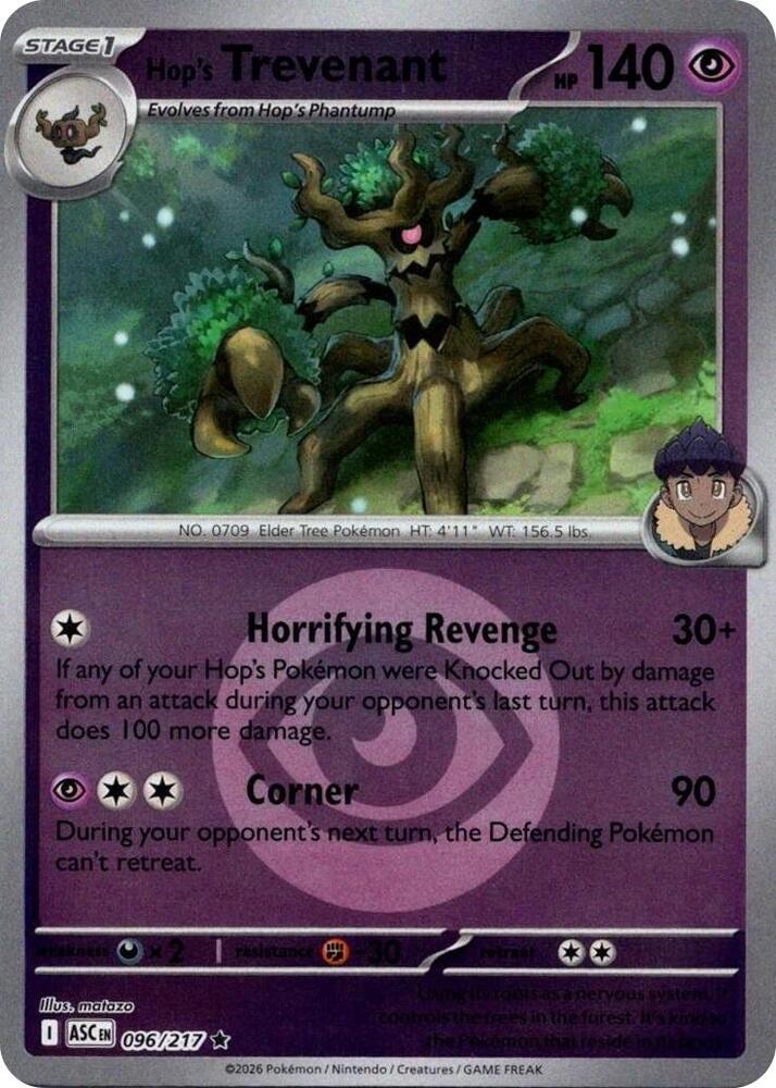 Hop's Trevenant - 096/217 (Energy Symbol Pattern) [ME: Ascended Heroes]
