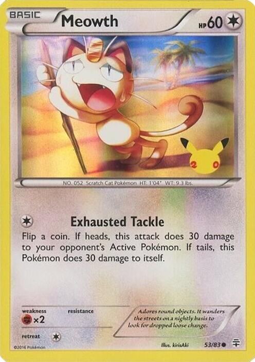 Meowth - 53/83 (20th Anniversary) (053/083) [Miscellaneous Cards and Products]