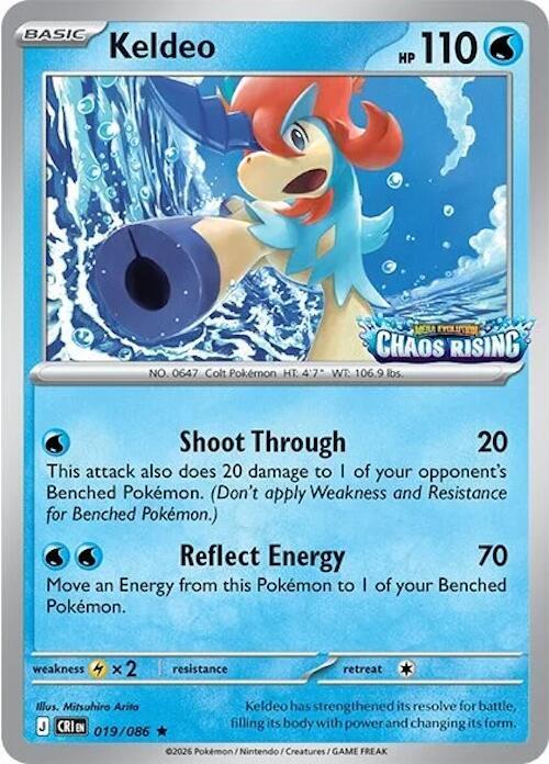 Keldeo - 019/086 (Chaos Rising Stamped) [Miscellaneous Cards and Products]