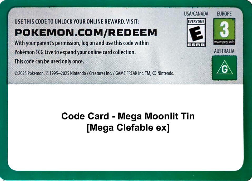 Code Card - Mega Moonlit Tin [Mega Clefable ex] [Miscellaneous Cards and Products]