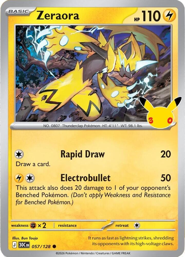 Zeraora (057/128) [ME: 30th Celebration]