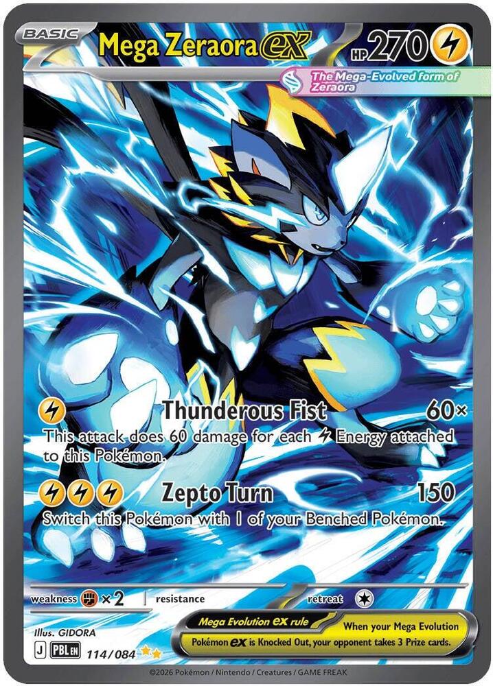 Mega Zeraora ex - 114/084 [ME05: Pitch Black]