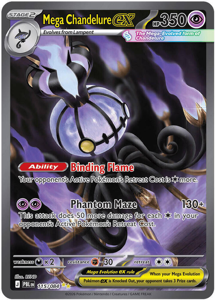 Mega Chandelure ex - 115/084 [ME05: Pitch Black]