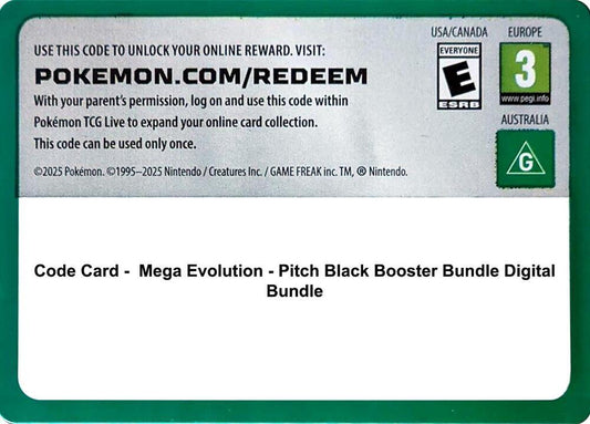 Code Card - Pitch Black Booster Bundle [ME05: Pitch Black]