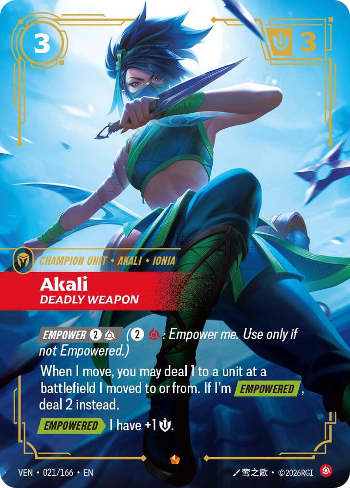 Akali, Deadly Weapon (021/166) [Vendetta]