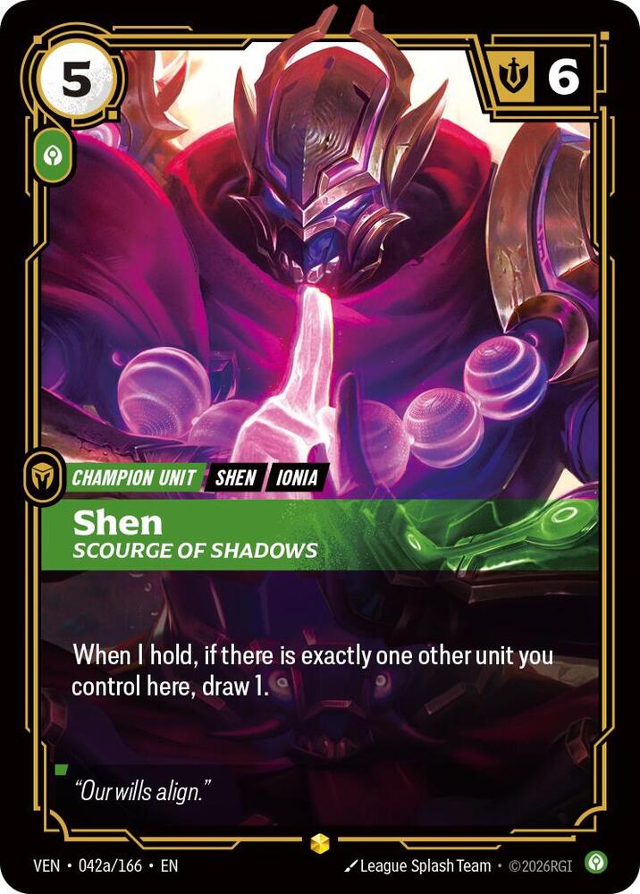 Shen, Scourge of Shadows (Alternate Art) (042a/166) [Vendetta]