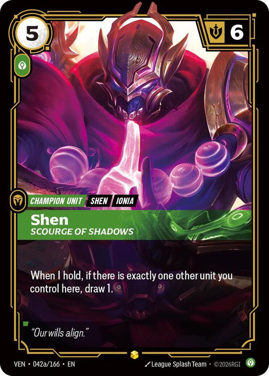 Shen, Scourge of Shadows (Alternate Art) (042a/166) [Vendetta]