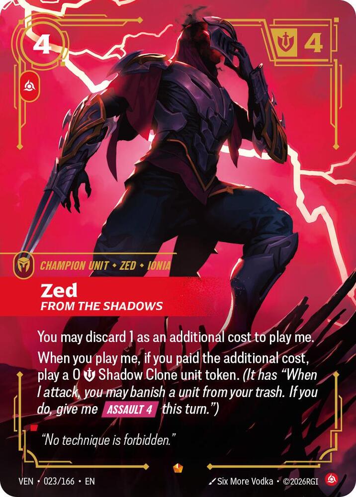 Zed, From the Shadows (023/166) [Vendetta]