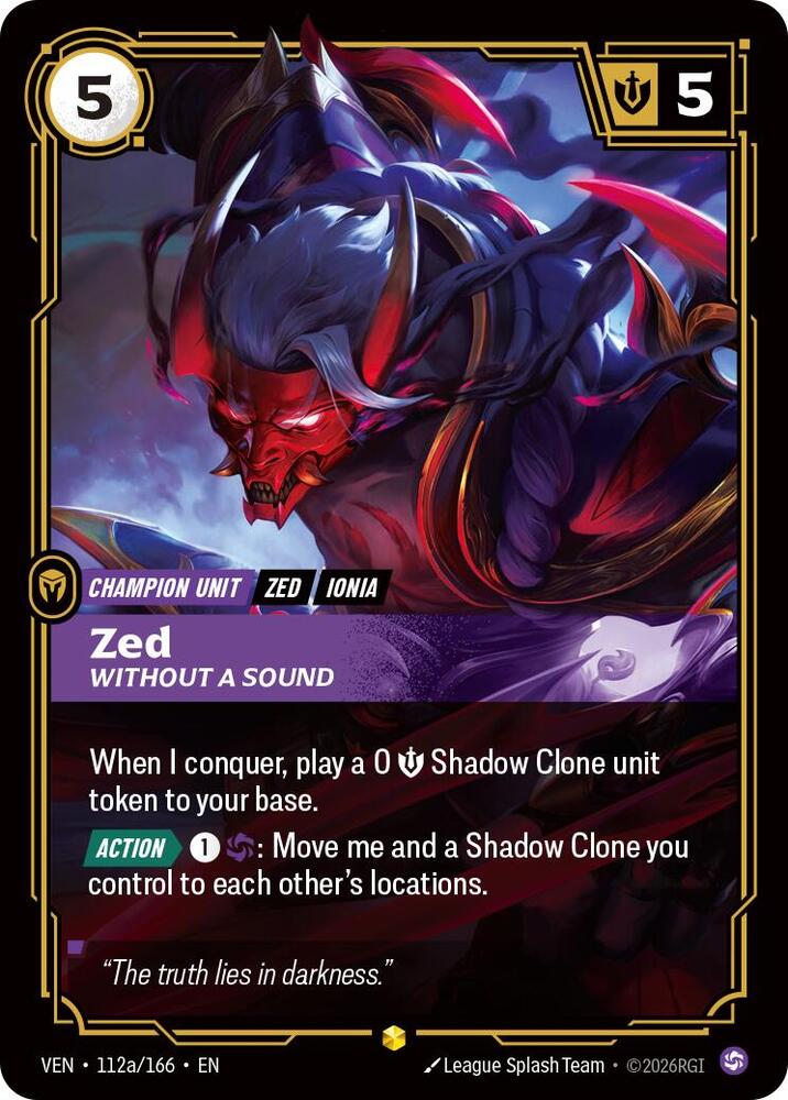 Zed, Without a Sound (Alternate Art) (112a/166) [Vendetta]