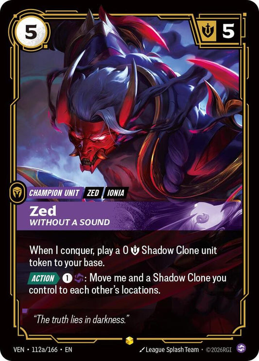 Zed, Without a Sound (Alternate Art) (112a/166) [Vendetta]