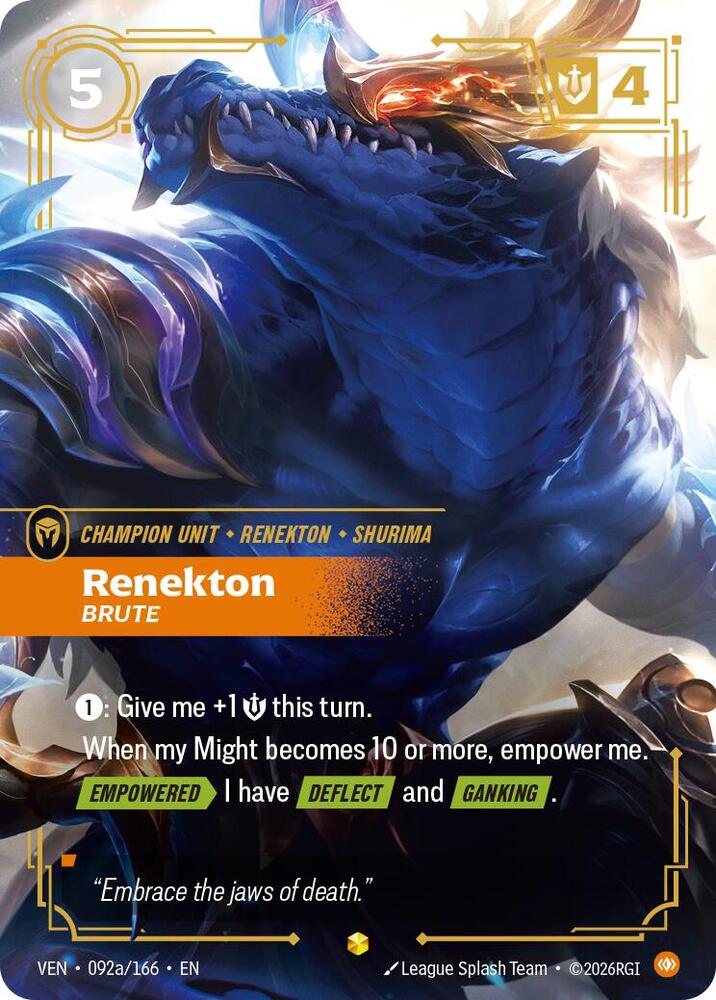 Renekton, Brute (Alternate Art) (092a/166) [Vendetta]