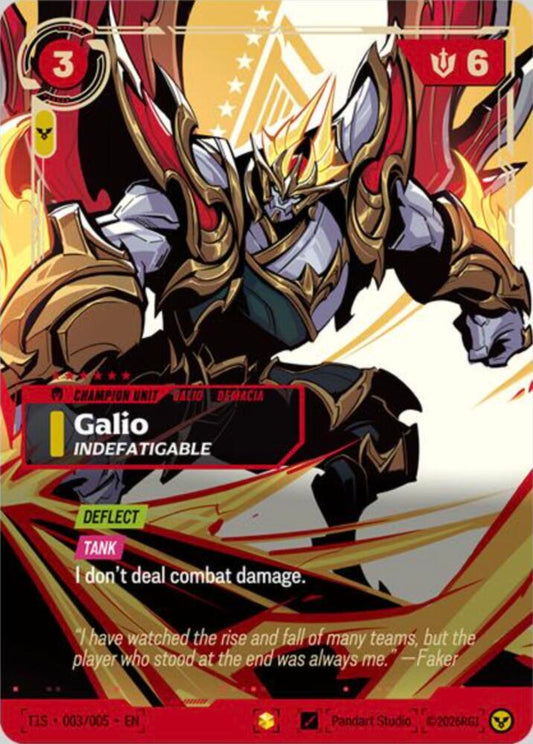 Galio, Indefatigable (T1 Worlds Champion Signature Edition Bundle) (T1S 003/005) [Riftbound Promotional Cards]