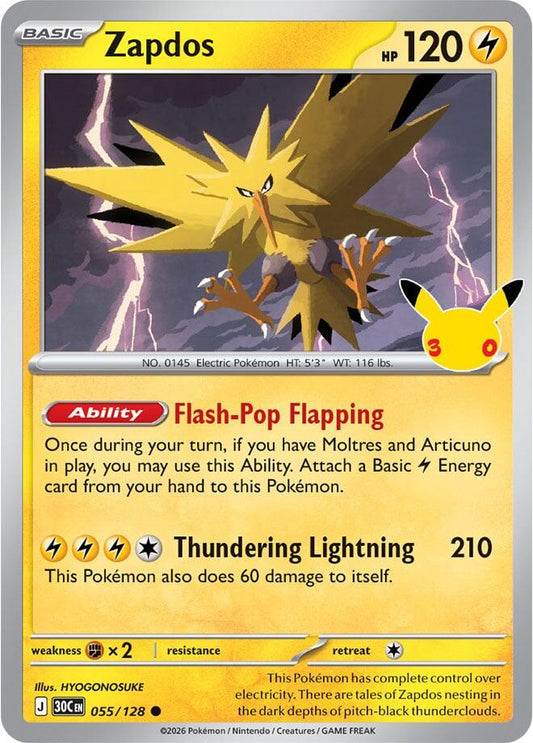 Zapdos - 055/128 [ME: 30th Celebration]