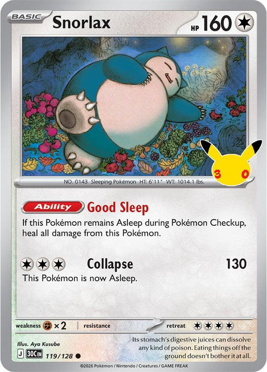 Snorlax (119/128) [ME: 30th Celebration]