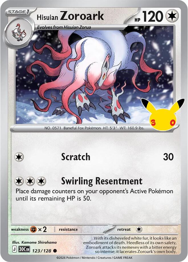 Hisuian Zoroark (123/128) [ME: 30th Celebration]